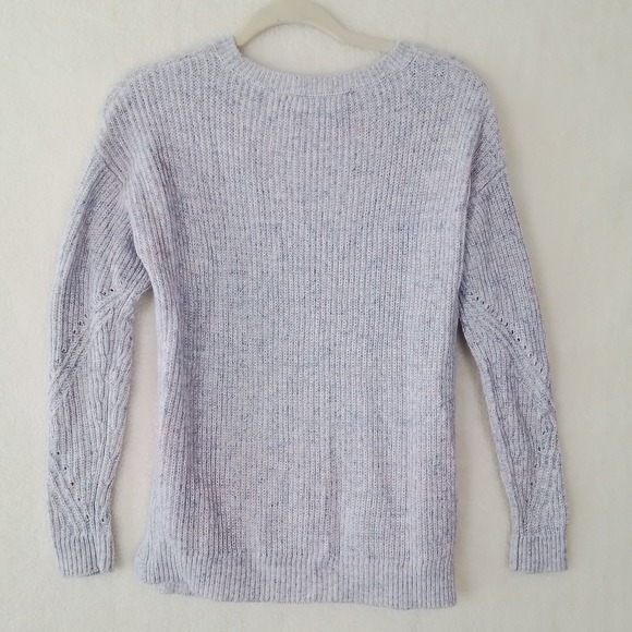 LOFT Cotton Blend Knit Sweater Size Medium Petite in Blue Pink White - Picture 2 of 9